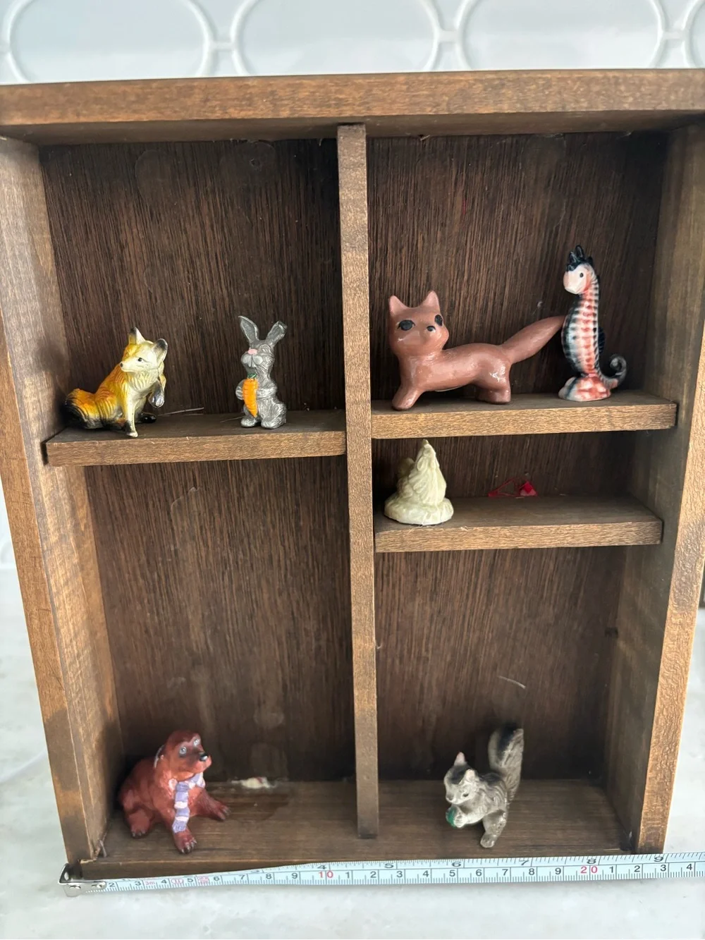 Miniature Wood Cubby Shelf Collectibles